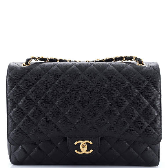 Chanel Maxi Classic Double Flap Bag Quilted Caviar - Picture 1 of 6